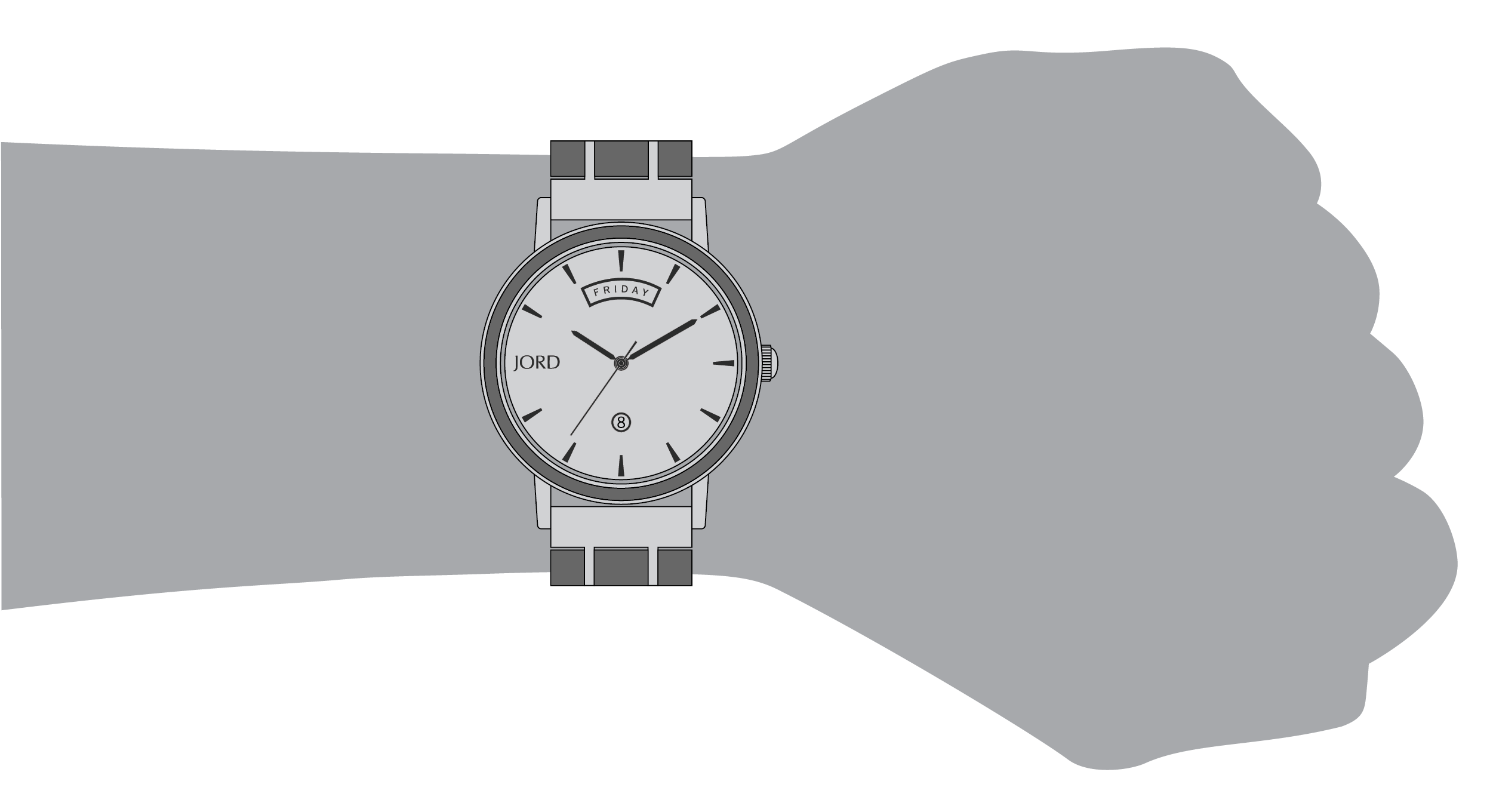 Harper - Grey Leathered Marble & Sandalwood Wrist Sizing Reference